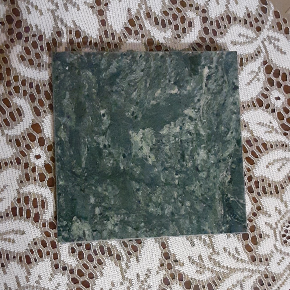 7" Green Marble Trivet